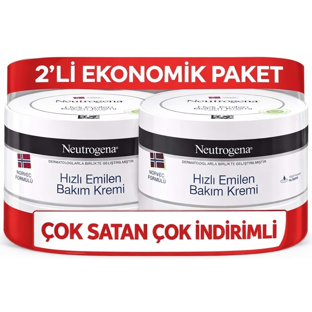 Neutrogena Norveç Formülü Hızlı Emilen Bakım Kremi 200ML+200ML 400ML Avantaj PK (12 Li Set)