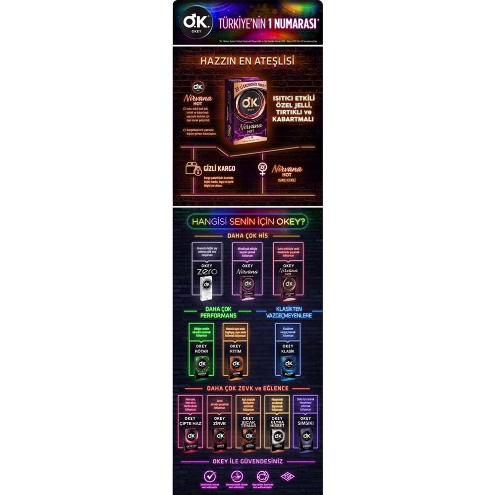 Okey Prezervatif 120 Adet Nirvana Ekonomik Pk (6PK*20)