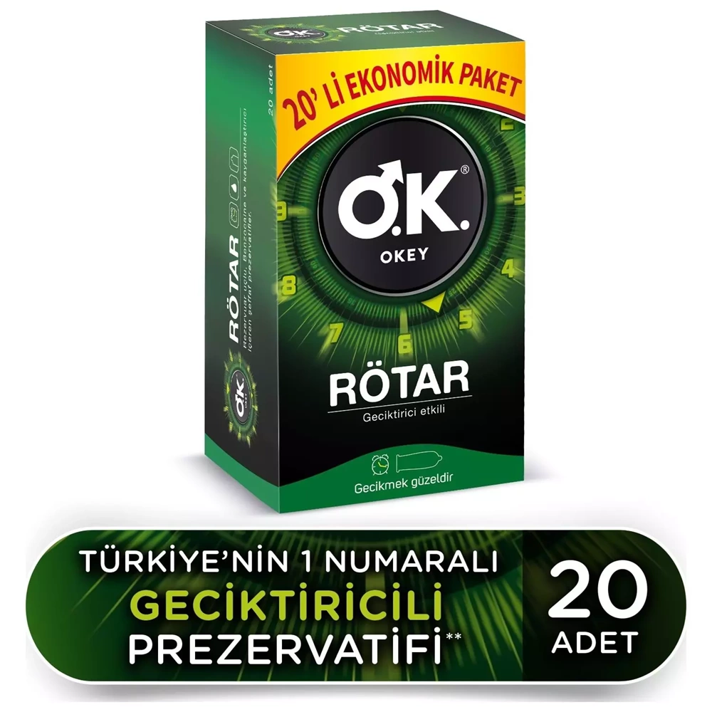 Okey Prezervatif 60 Adet Rötar (Geciktirici Etkili) Ekonomik Pk (3PK*20)