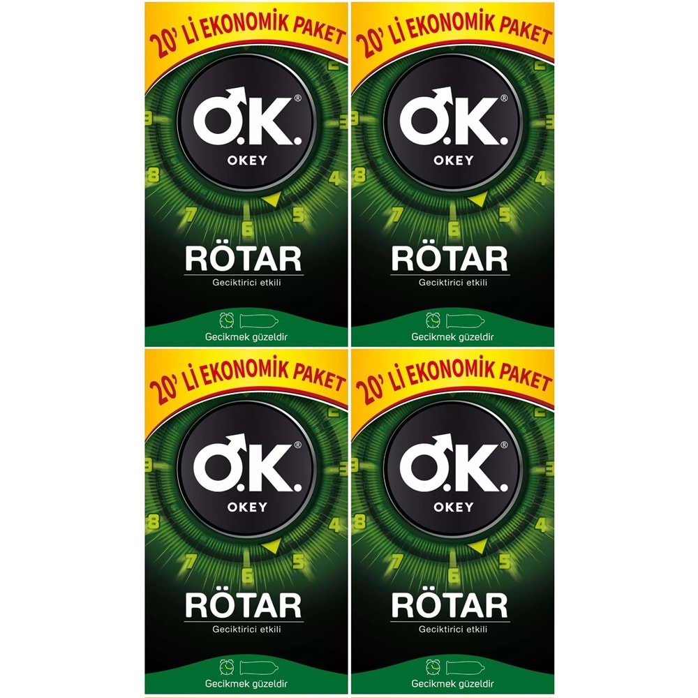 Okey Prezervatif 80 Adet Rötar (Geciktirici Etkili) Ekonomik Pk (4PK*20)