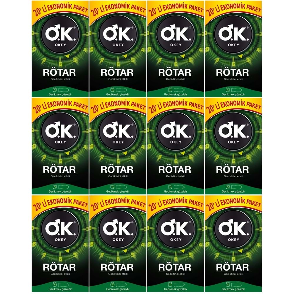 Okey Prezervatif 240 Adet Rötar (Geciktirici Etkili) Ekonomik Pk (12PK*20)