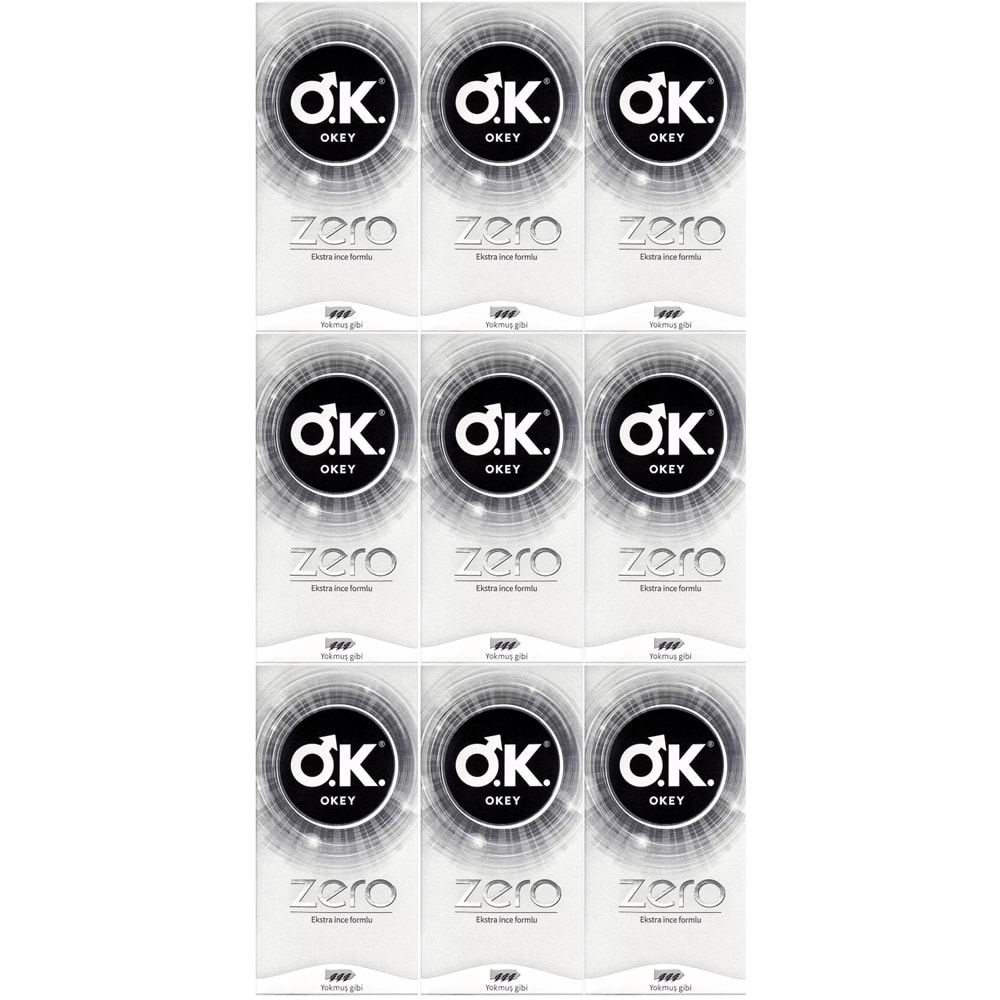 Okey Prezervatif 180 Adet Zero (Ekstra İnce Formlu) Ekonomik Pk (9PK*20)