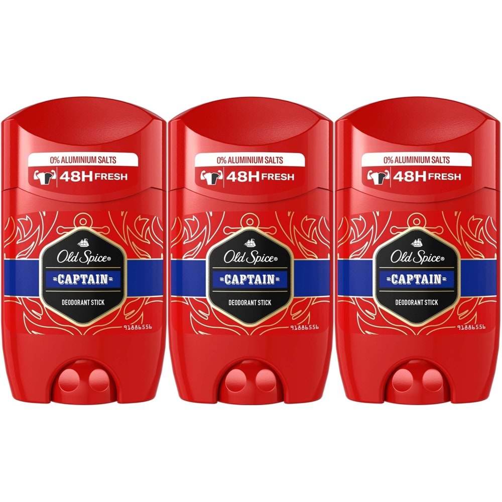 Old Spice Captain Stick Roll-On Men/Erkek Deodorant 50ML (3 Lü Set)