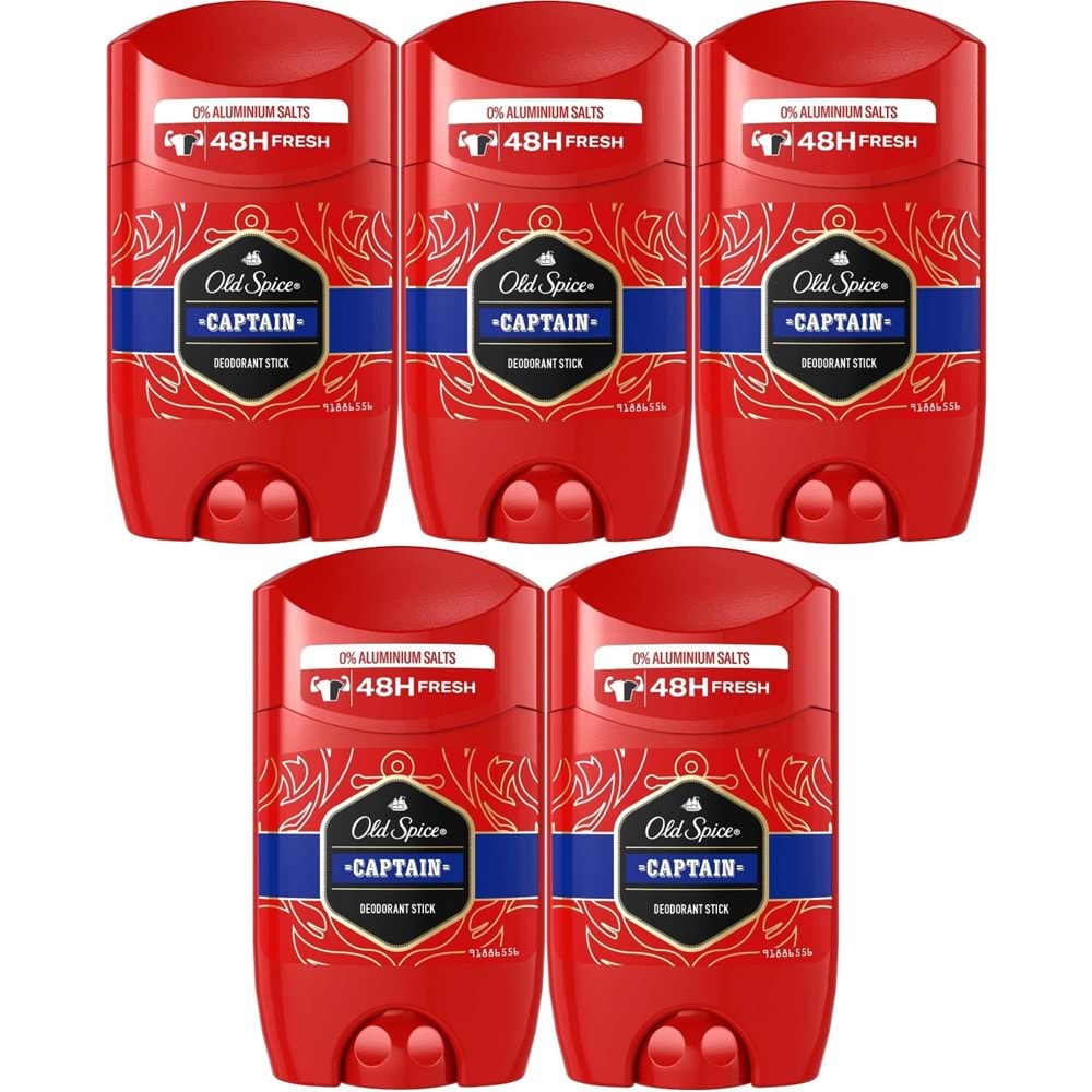Old Spice Captain Stick Roll-On Men/Erkek Deodorant 50ML (5 Li Set)