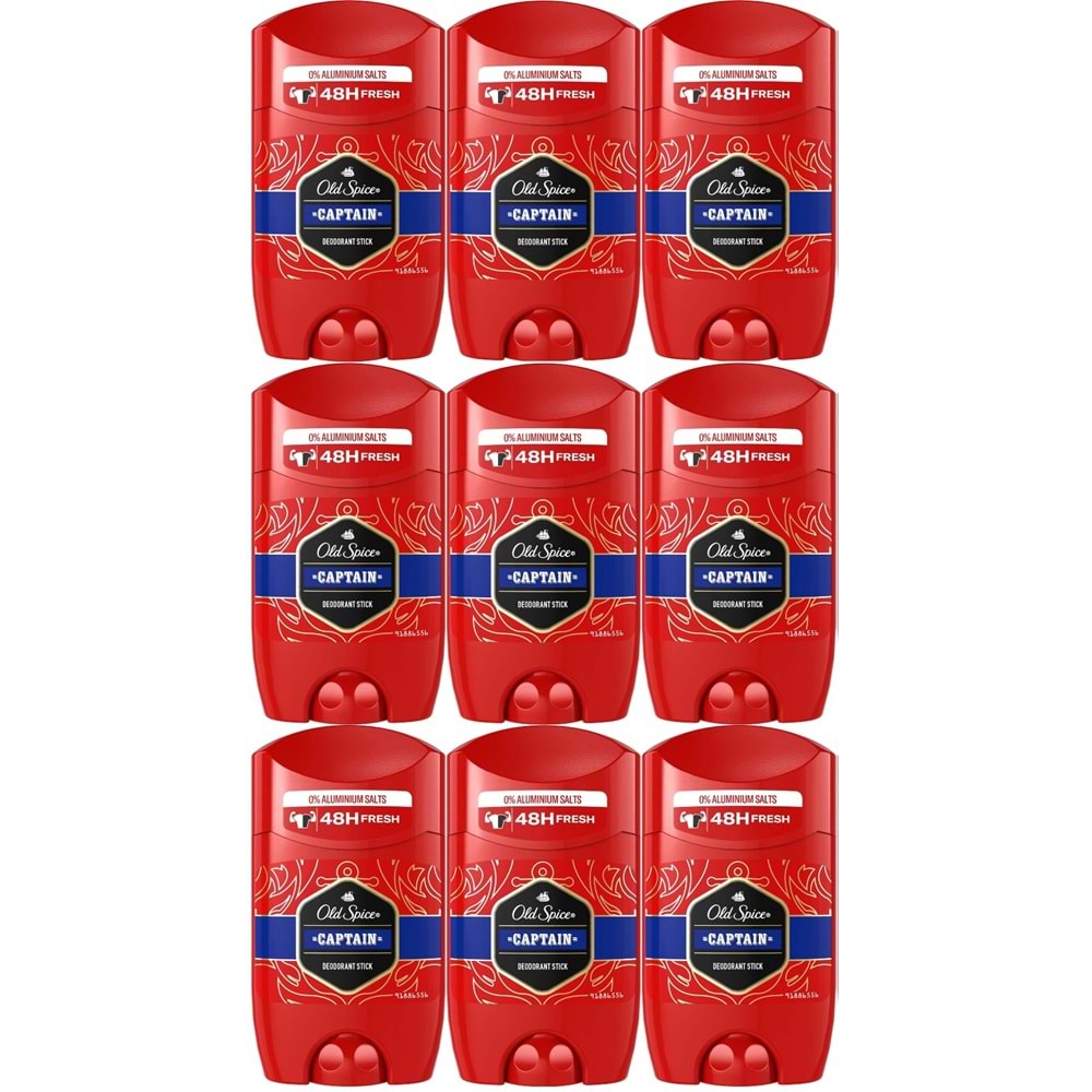 Old Spice Captain Stick Roll-On Men/Erkek Deodorant 50ML (9 Lu Set)