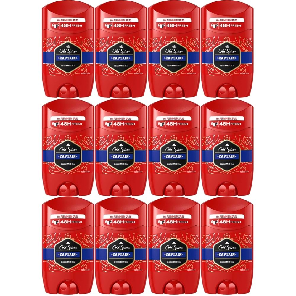 Old Spice Captain Stick Roll-On Men/Erkek Deodorant 50ML (12 Li Set)