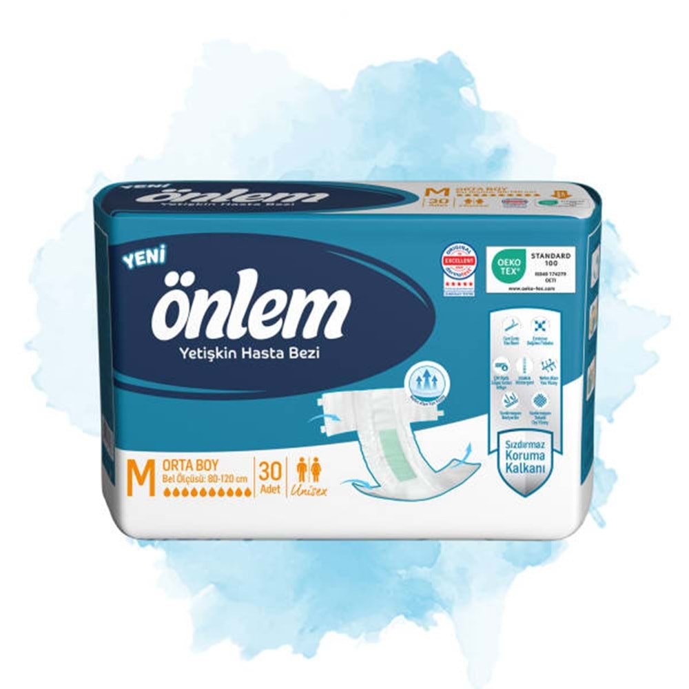 Önlem Yetişkin Bezi Bel Bantlı Tekstil Yüzey M - Medium - Orta 180 Adet (6PK*30)