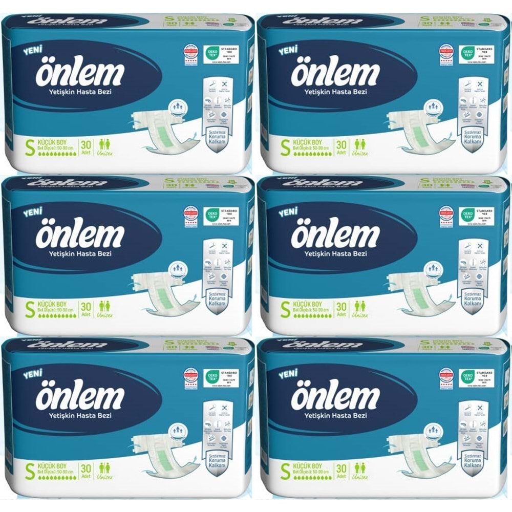 Önlem Yetişkin Bezi Bel Bantlı Tekstil Yüzey S - Small - Küçük 180 Adet (6PK*30)