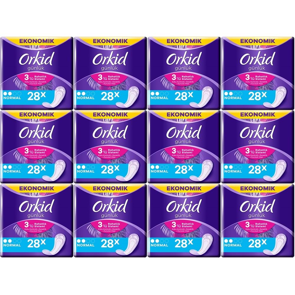 Orkid Günlük Ped Günlük Koruma Normal 336 Adet Ekonomik Paket (Tekli Paketlerde) (12PK*28)