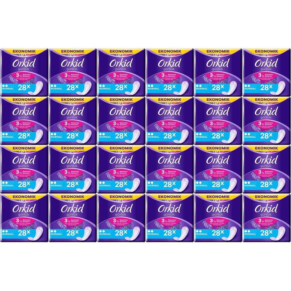 Orkid Günlük Ped Günlük Koruma Normal 672 Adet Ekonomik Paket (Tekli Paketlerde) (24PK*28)