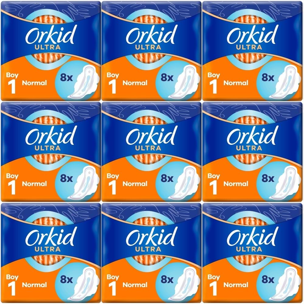 Orkid Hijyenik Ped Ultra Extra Normal 72 Adet Standart Pk (9PK*8)