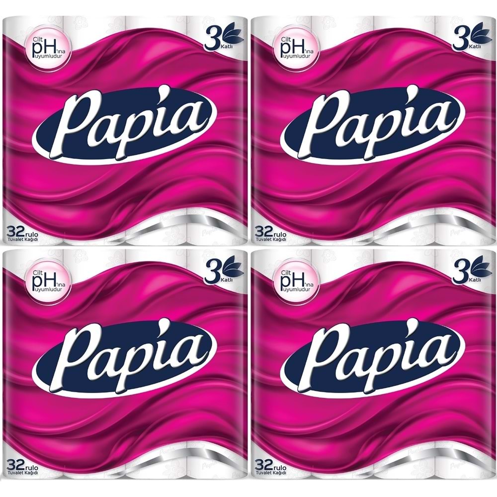 Papia Tuvalet Kağıdı (3 Katlı) 128 Li Pk (4Pk*32)