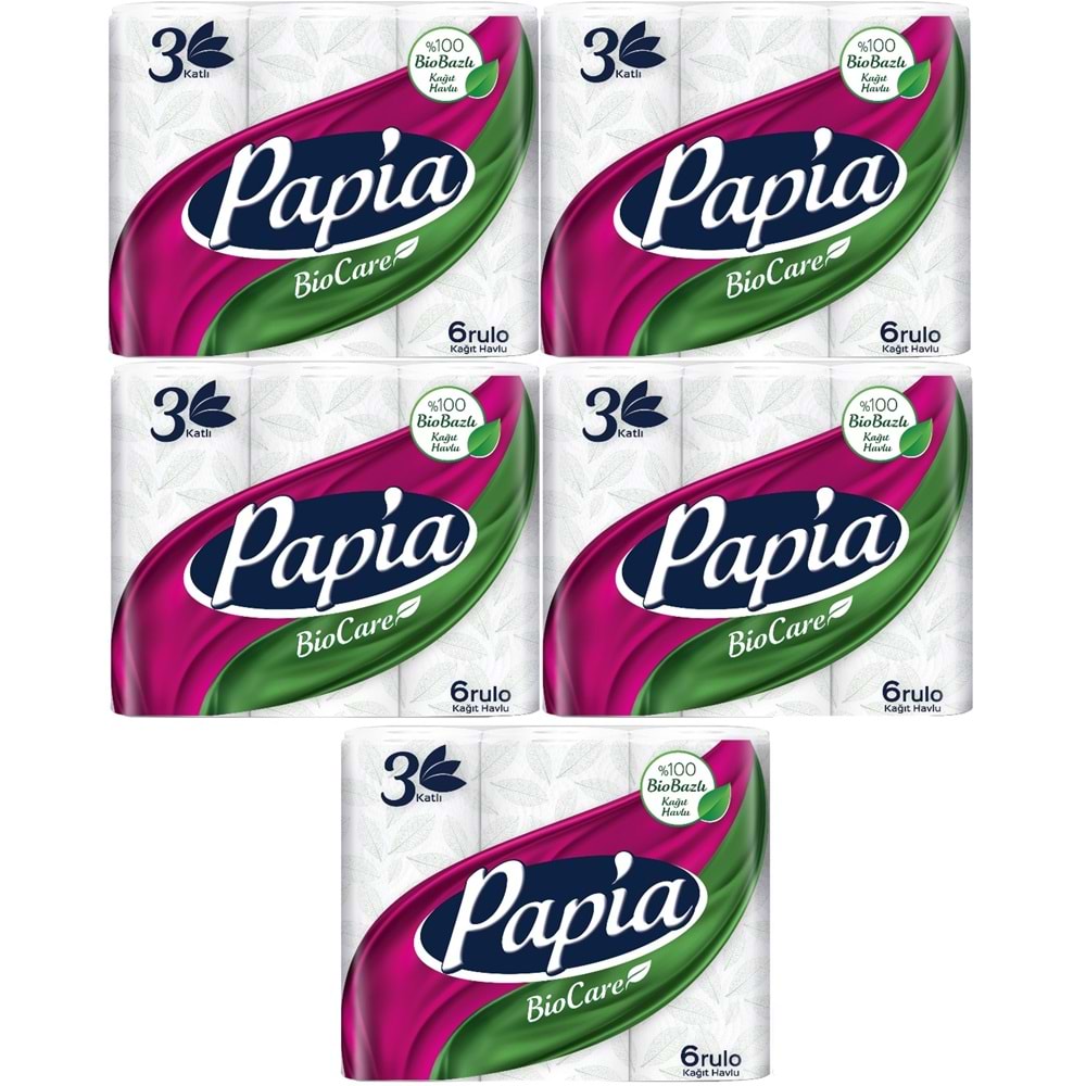 Papia Kağıt Havlu (3 Katlı) 30 Lu Set Bio Care (5PK*6)