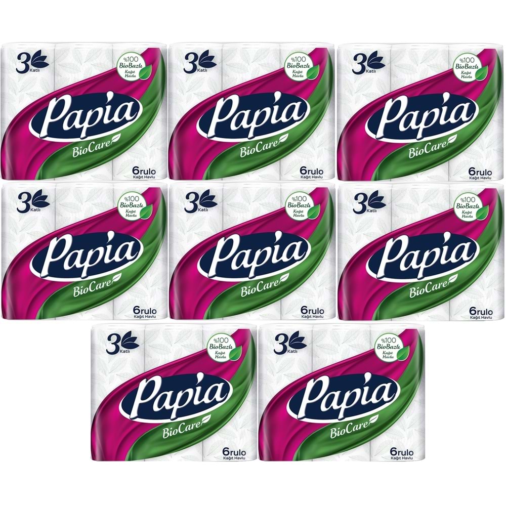 Papia Kağıt Havlu (3 Katlı) 48 Li Set Bio Care (8PK*6)