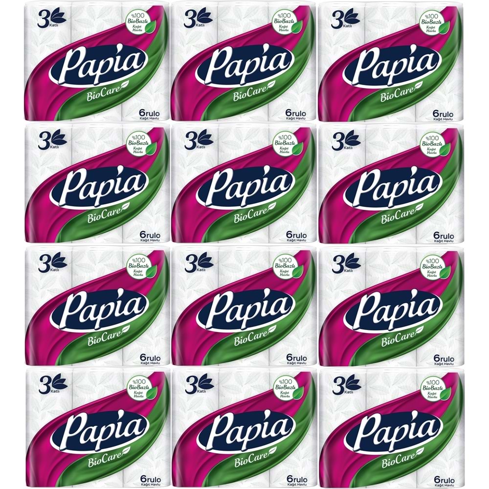 Papia Kağıt Havlu (3 Katlı) 72 Li Set Bio Care (12PK*6)
