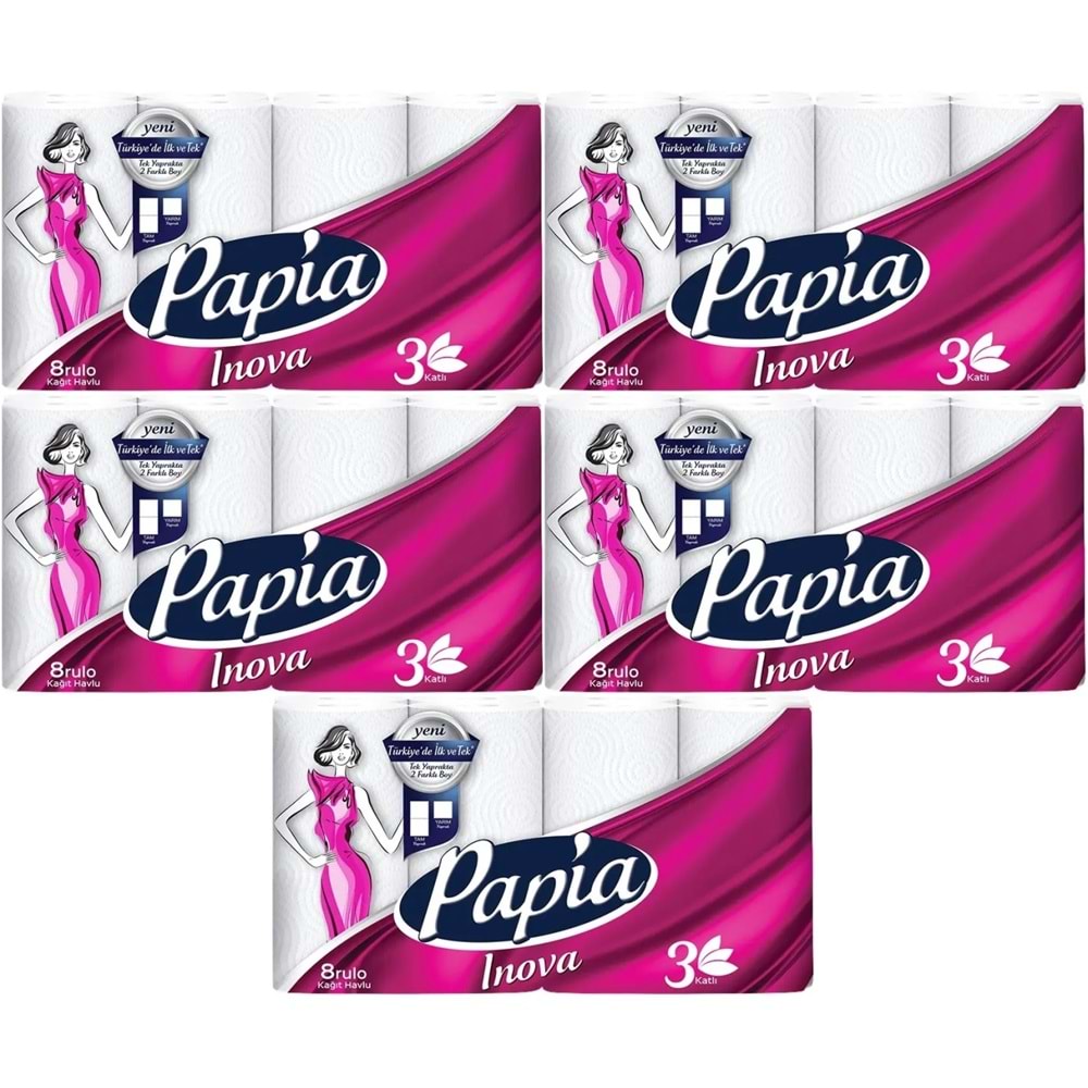 Papia kağıt Havlu (3 Katlı) 40 Lı Set Inova (5PK*8)