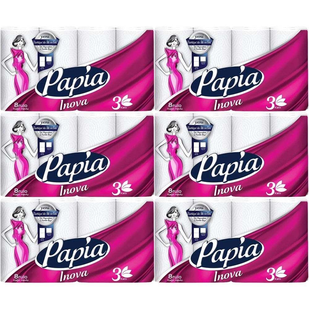 Papia kağıt Havlu (3 Katlı) 48 Li Set Inova (6PK*8)