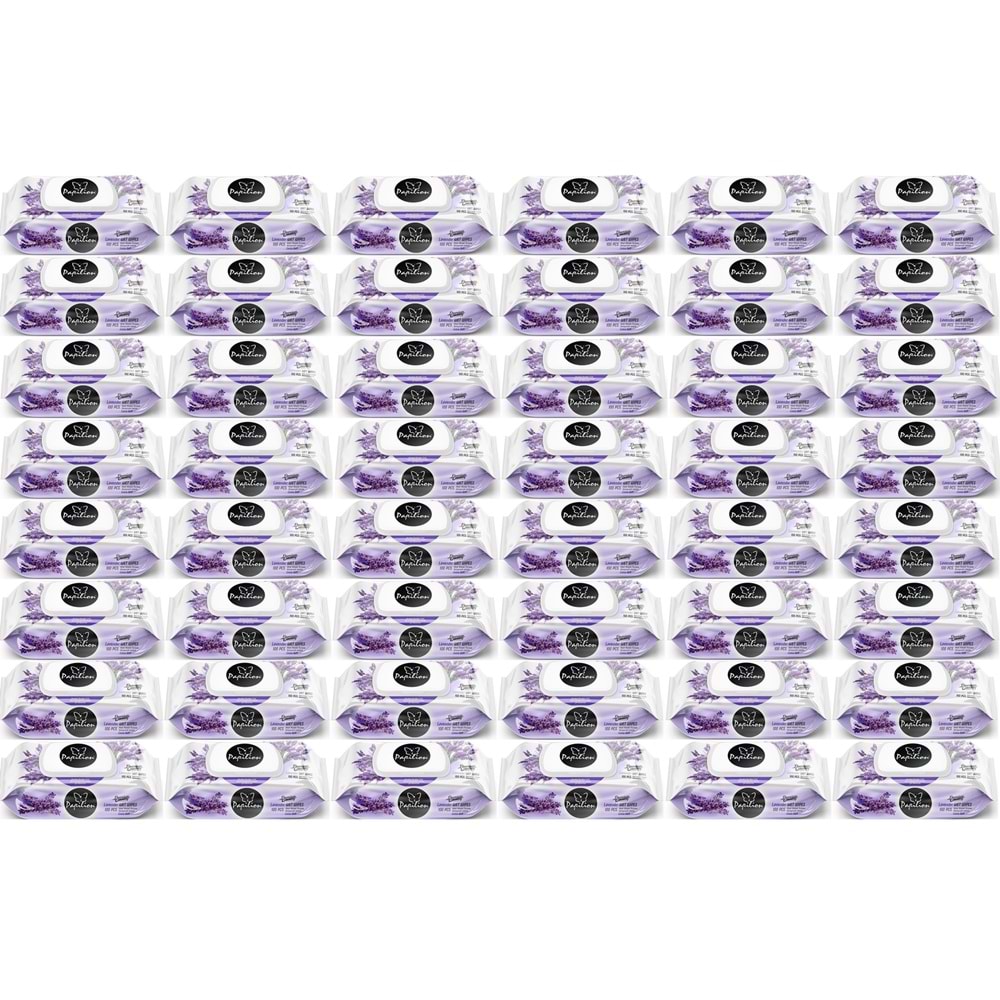 Papilion Islak Havlu Mendil 100 Yaprak Lavanta (48 Li Set) 4800 Yaprak