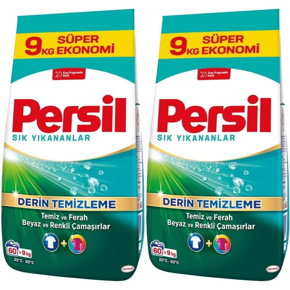 Persil Matik Toz Çamaşır Deterjanı 18KG Sık Yıkananlar Beyaz ve Renkliler İçin (2PK*9KG)(120 Yıkama)