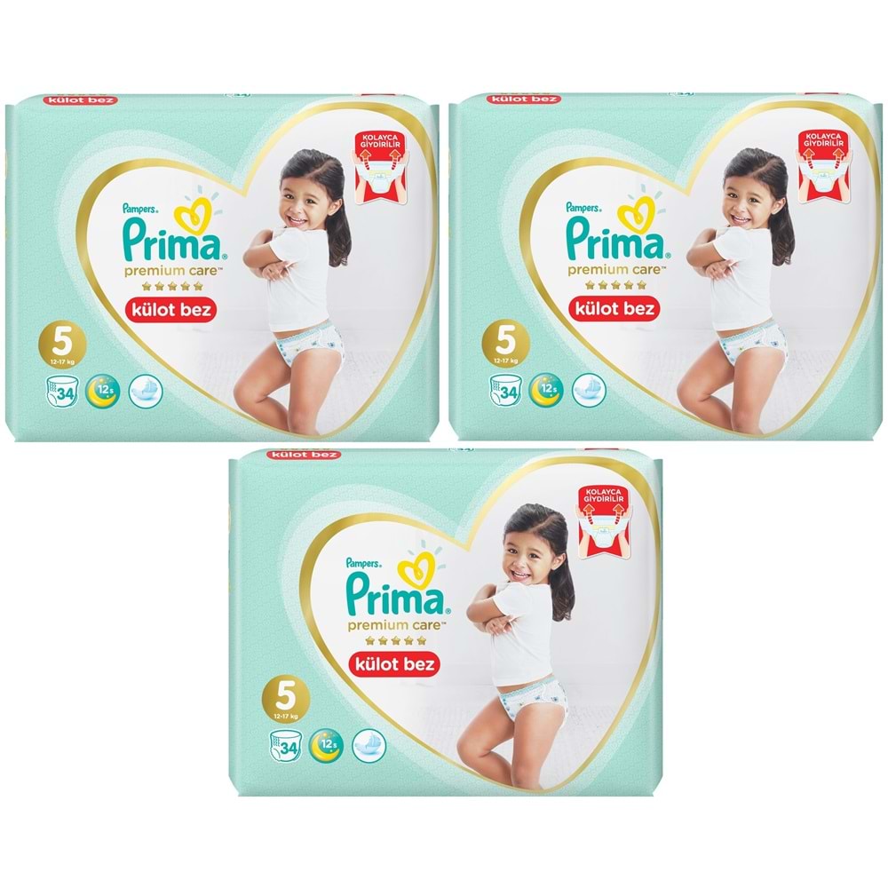 Prima Premium Care Külot Bebek Bezi Beden:5 (12-17Kg) 102 Adet Ekonomik Fırsat Pk