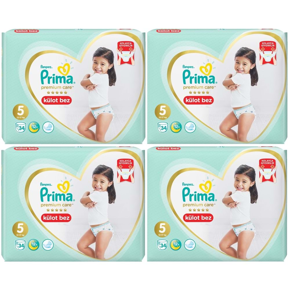 Prima Premium Care Külot Bebek Bezi Beden:5 (12-17Kg) 136 Adet Süper Ekonomik Fırsat Pk