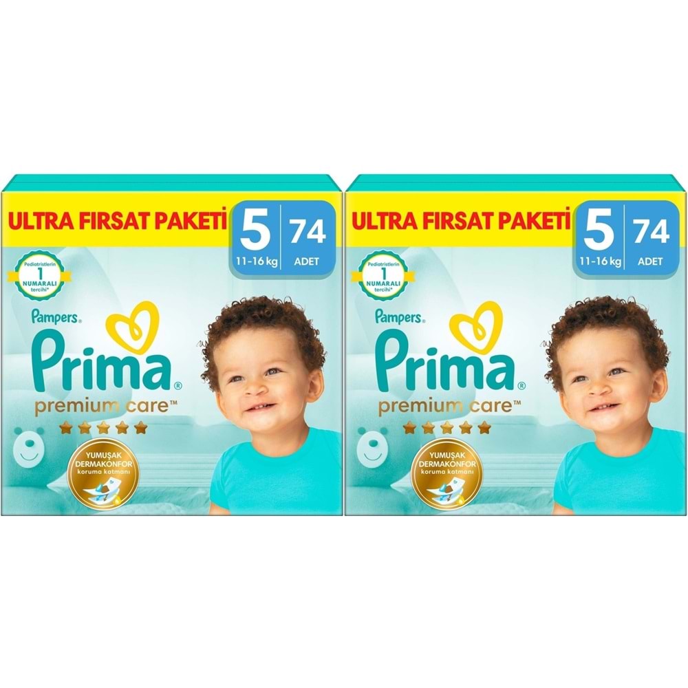 Prima Premium Care Bebek Bezi Beden:5 (11-16) Junior 148 Adet Mega Fırsat Pk