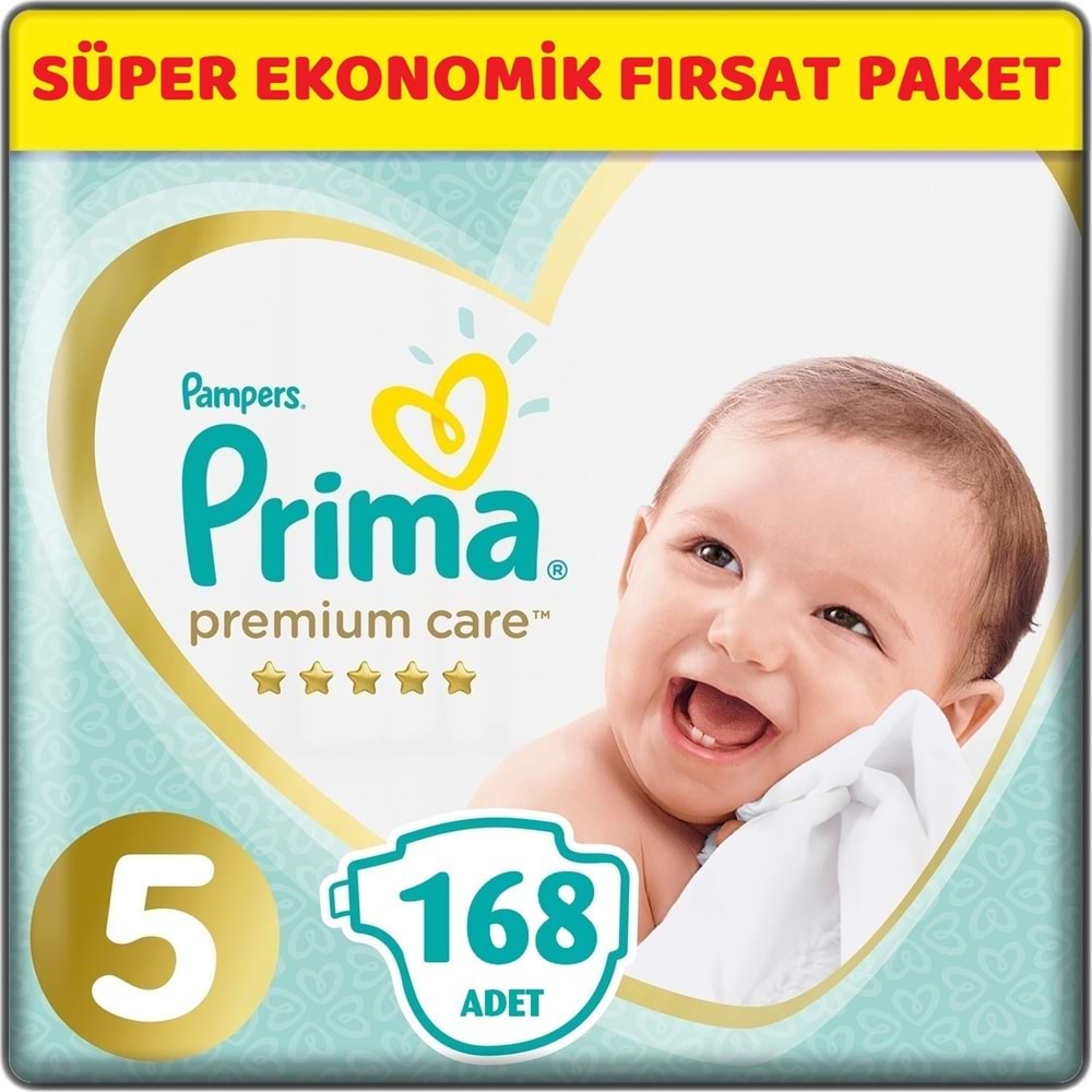 Prima Premium Care Bebek bezi 5 Beden 11-16 KG Junior 168 Adet Süper Ekonomik Fırsat Pk