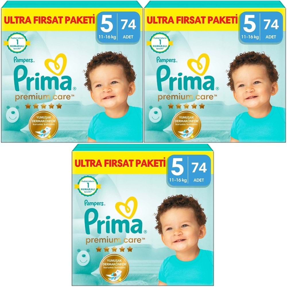 Prima Premium Care Bebek Bezi Beden:5 (11-16) Junior 222 Adet Süper Fırsat Pk
