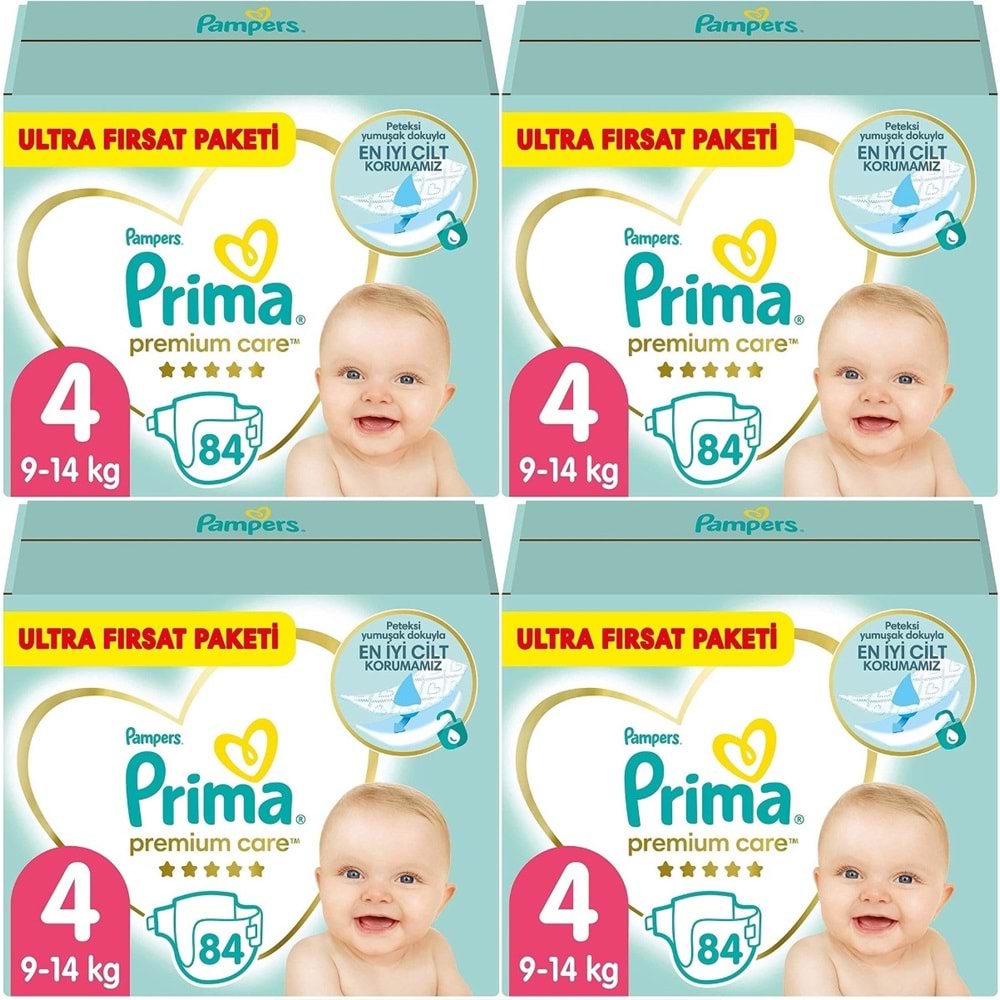 Prima Premium Care Bebek Bezi Beden:4 (9-14) Maxi 336 Adet Ultra Fırsat Pk