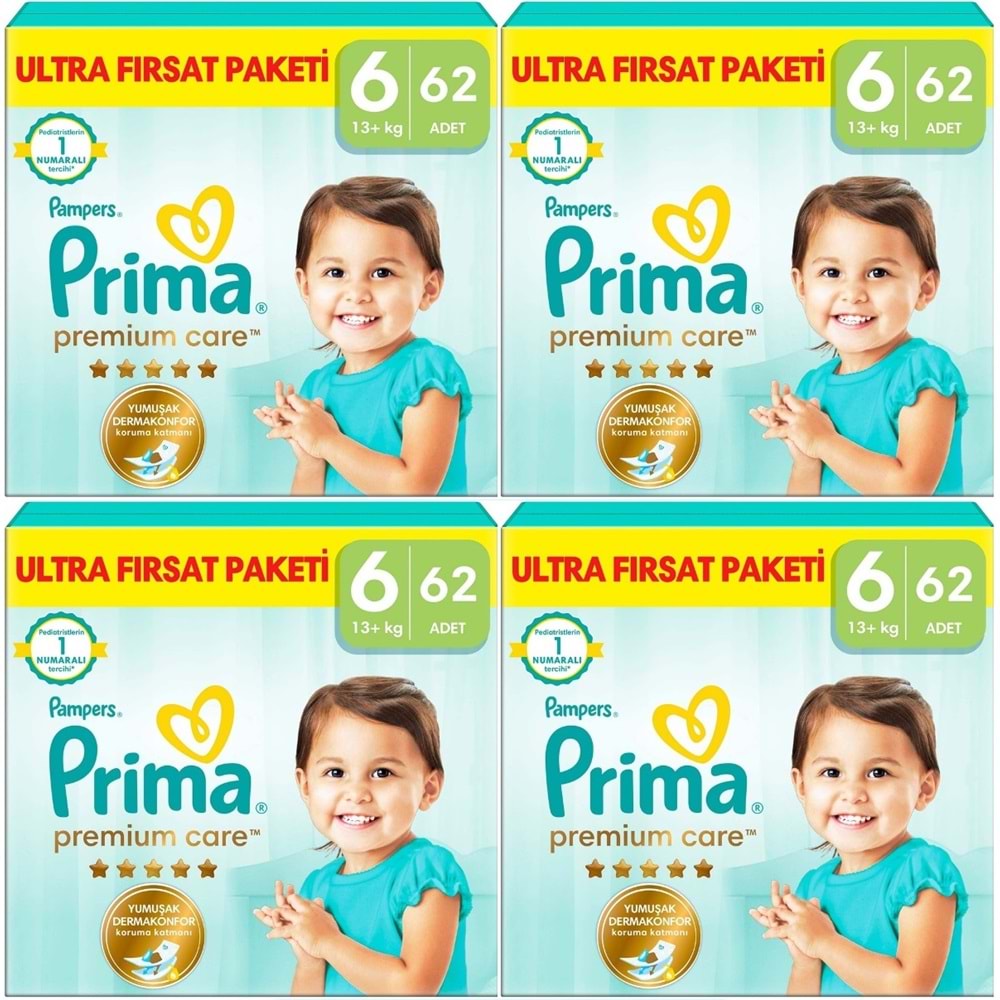 Prima Premium Care Bebek Bezi Beden:6 (13+) Extra Large 248 Adet Ultra Fırsat Pk