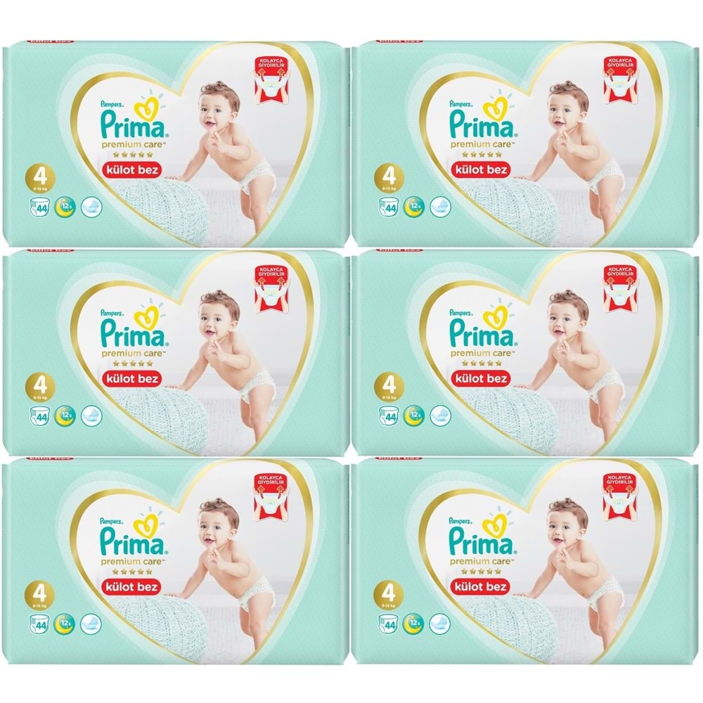 Prima Premium Care Külot Bebek Bezi Beden:4 (9-15Kg) 264 Adet Süper Ekonomik Mega Pk