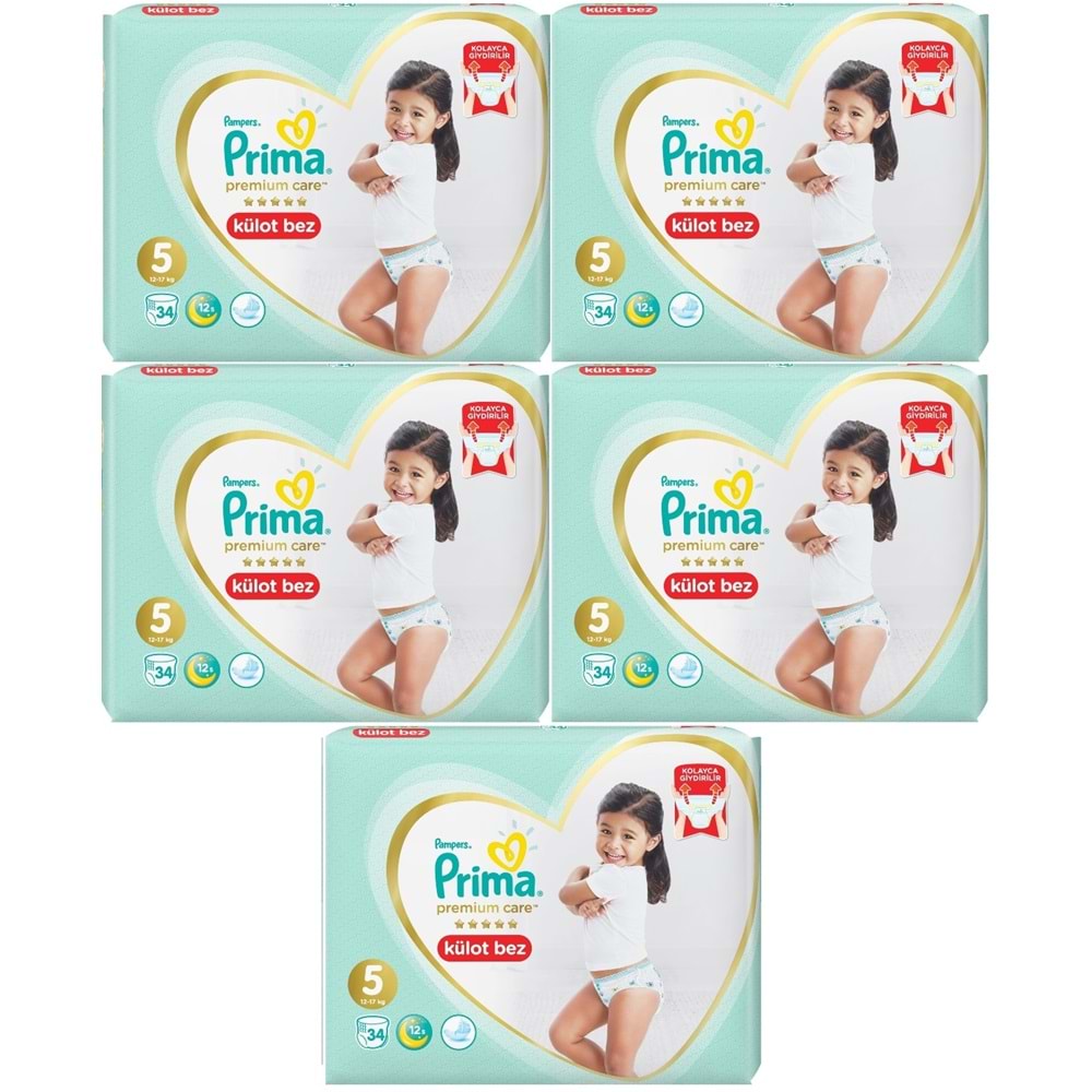 Prima Premium Care Külot Bebek Bezi Beden:5 (12-17Kg) 170 Adet Mega Ekonomik Pk