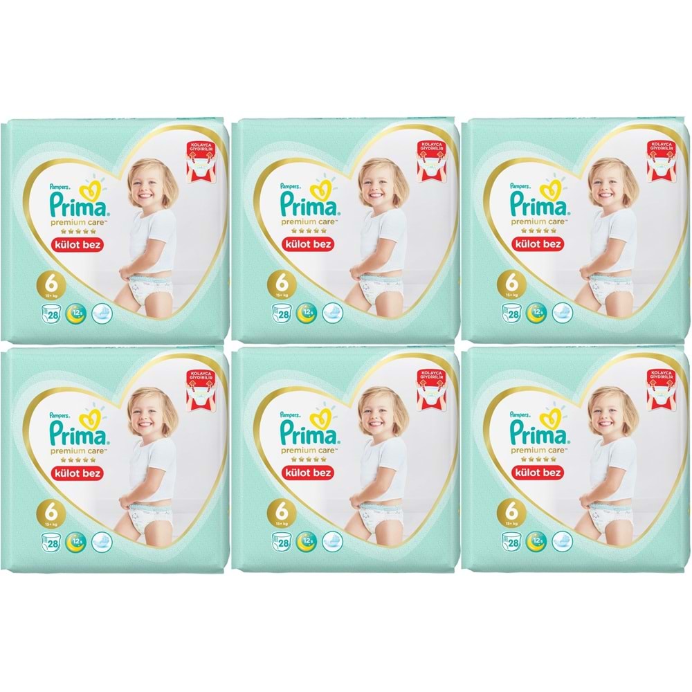 Prima Premium Care Külot Bebek Bezi Beden:6 (15+) 168 Adet Süper Ekonomik Mega Pk