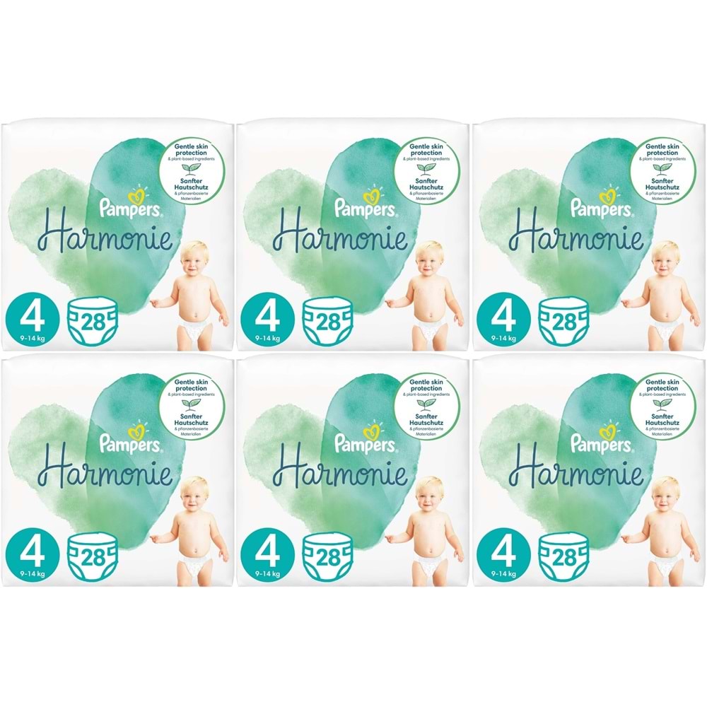 Prima Pampers Harmonie Bebek Bezi Beden:4 (9-14KG) Maxi 168 Adet Ekstra Ultra Fırsat Pk