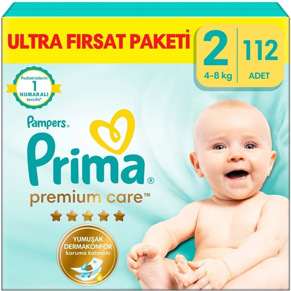 Prima Premium Care Bebek Bezi Beden:2 (4-8KG) Mini 336 Adet Aylık Ultra Fırsat Pk
