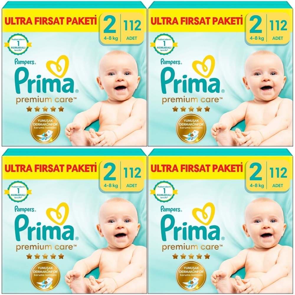 Prima Premium Care Bebek Bezi Beden:2 (4-8KG) Mini 448 Adet Avantaj Ultra Fırsat Pk