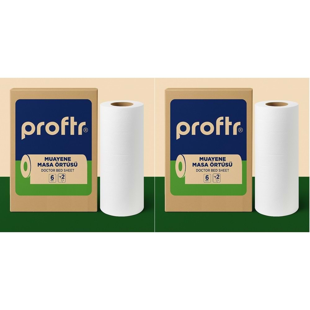 Proftr Hasta Muayene Sedye Masa Örtüsü Çift Katlı 50*25CM 50 Metre (2 Li Set)