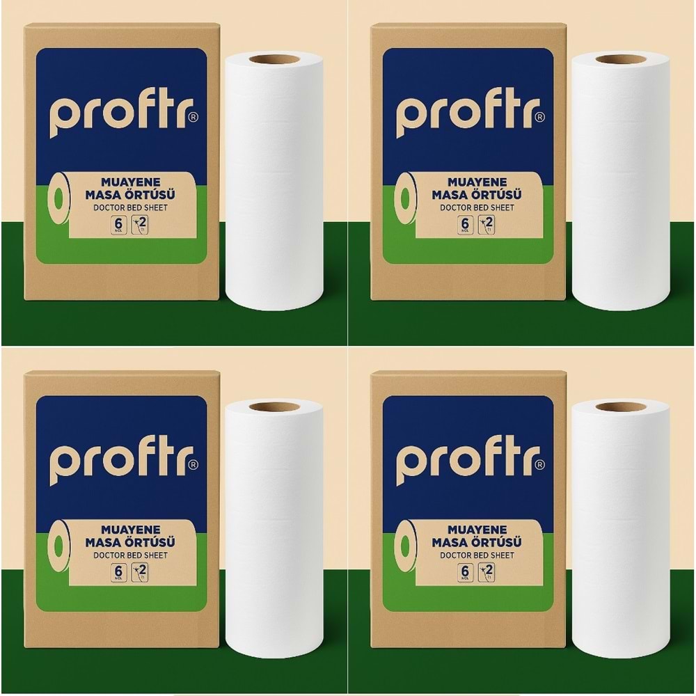 Proftr Hasta Muayene Sedye Masa Örtüsü Çift Katlı 50*25CM 50 Metre (4 Lü Set)