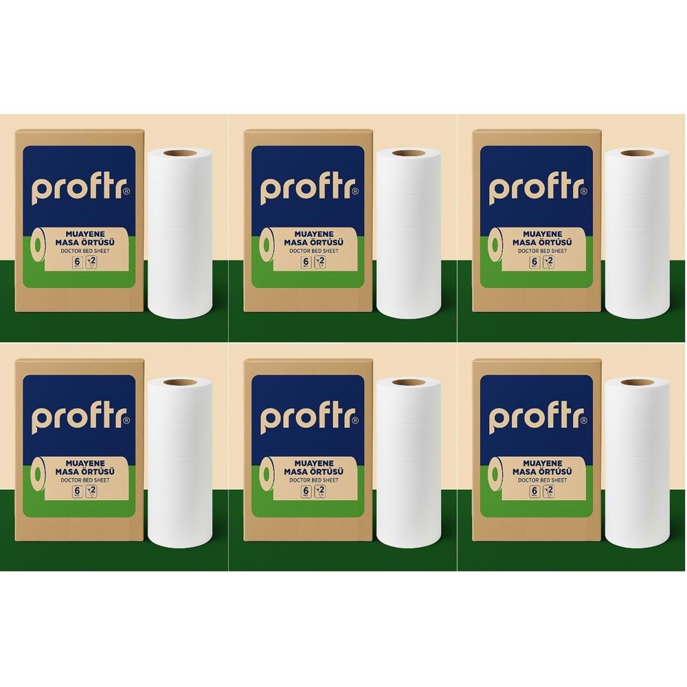 Proftr Hasta Muayene Sedye Masa Örtüsü Çift Katlı 50*25CM 50 Metre (6 Lı Set)