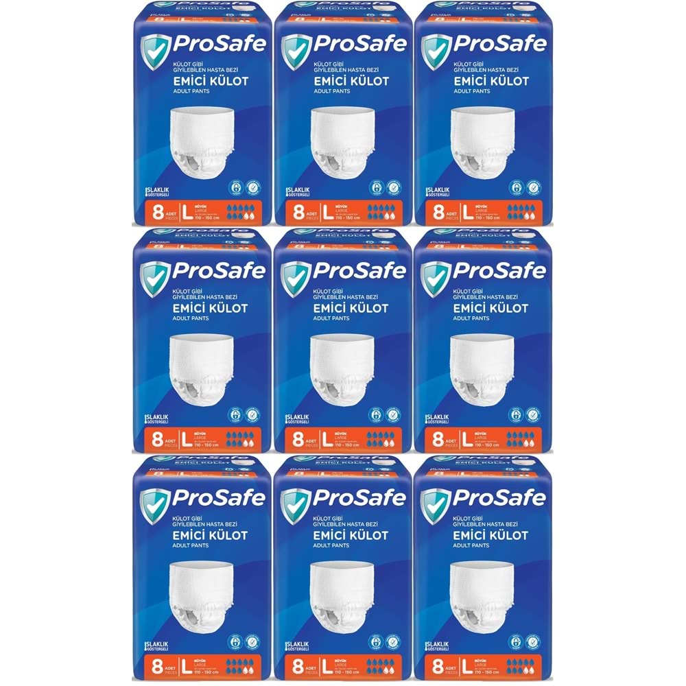 Prosafe Emici Külot Hasta Bezi Büyük-Large 72 Adet (9PK*8)