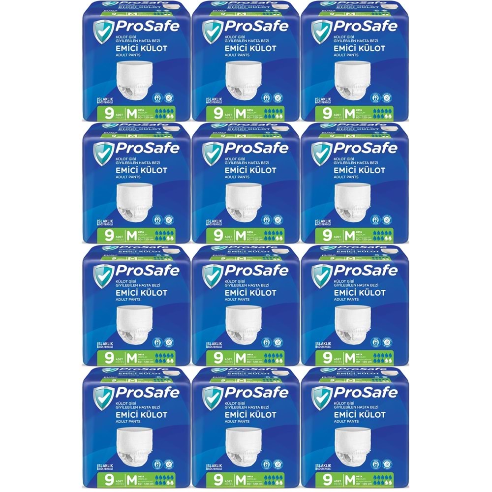 Prosafe Emici Külot Hasta Bezi Orta-Medium 108 Adet (12PK*9)