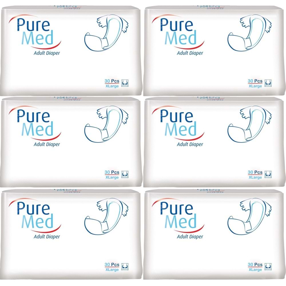 Puremed Hasta Bezi Bel Bantlı Tekstil Yüzey XL Extra Large 180 Adet (6PK*30)