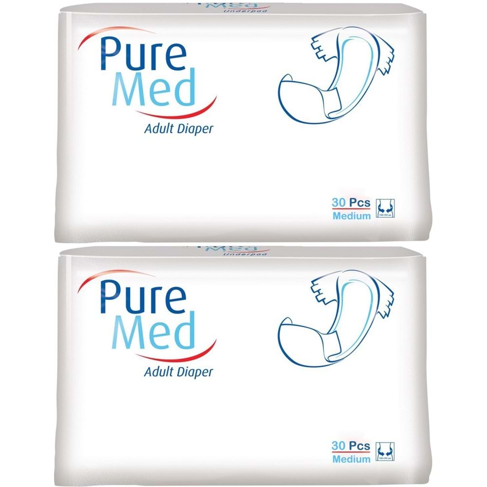 Puremed Hasta Bezi Bel Bantlı Tekstil Yüzey Medium M-Orta 60 Adet (2PK*30)