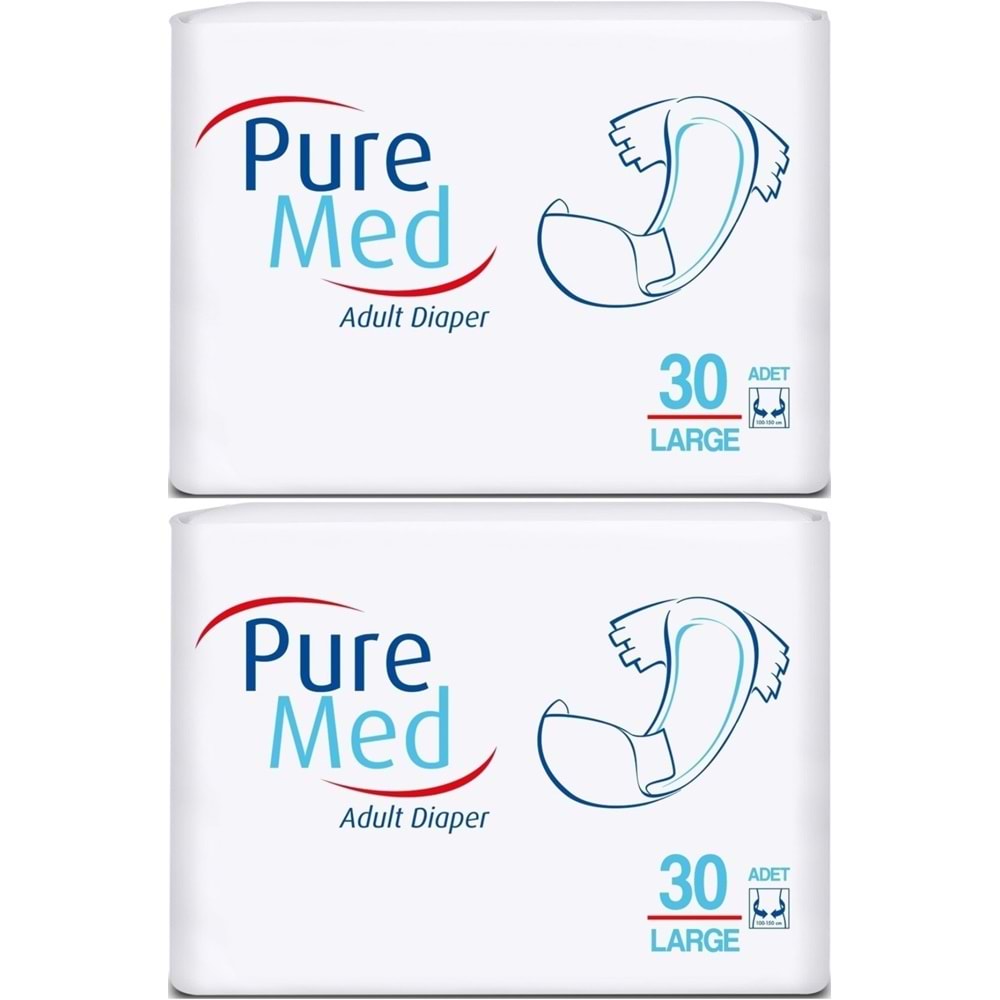 Puremed Hasta Bezi Bel Bantlı Tekstil Yüzey Large L-Büyük 60 Adet (2PK*30)