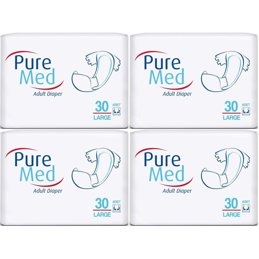 Puremed Hasta Bezi Bel Bantlı Tekstil Yüzey Large L-Büyük 120 Adet (4PK*30)