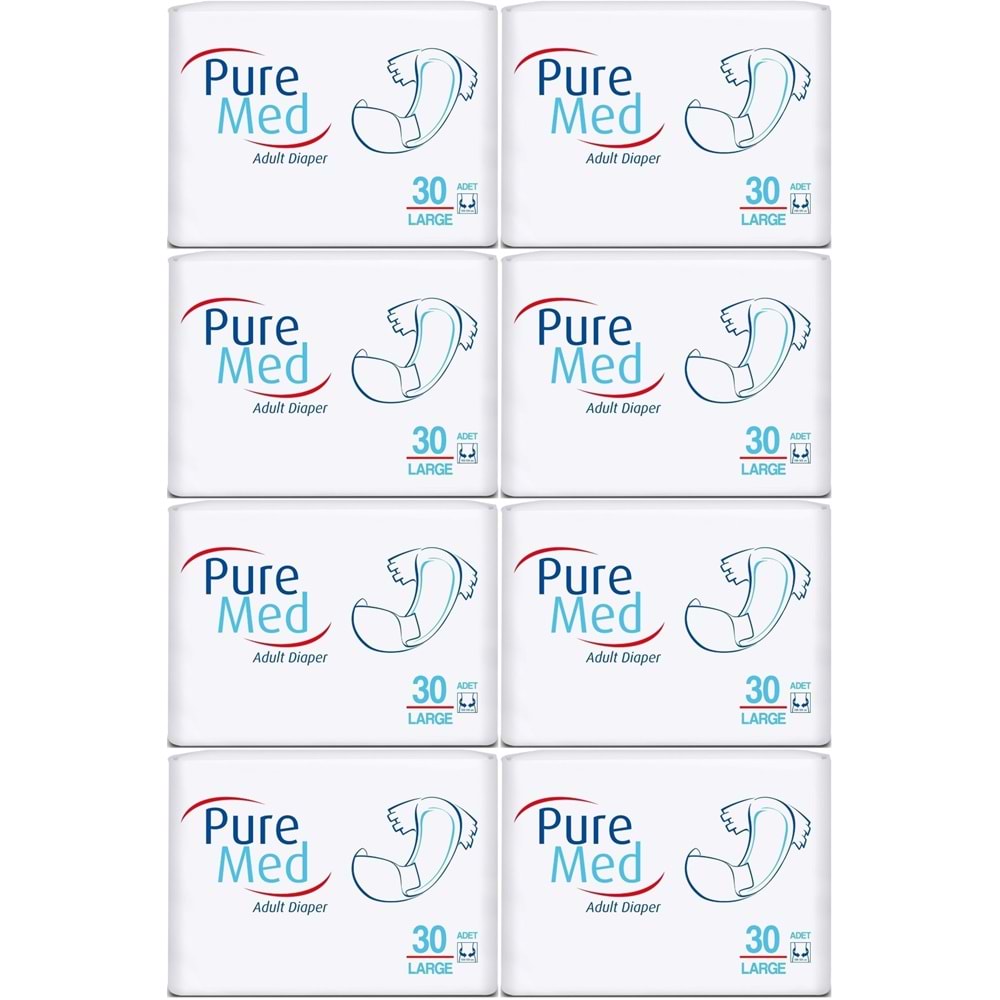 Puremed Hasta Bezi Bel Bantlı Tekstil Yüzey Large L-Büyük 240 Adet (8PK*30)