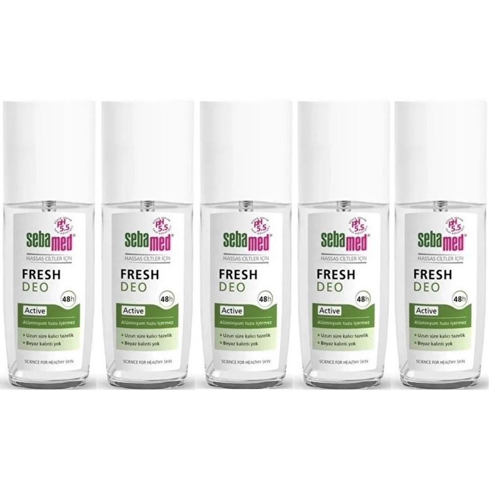 Sebamed Deodorant Sprey 75 ML Fresh Active (5 Li Set)