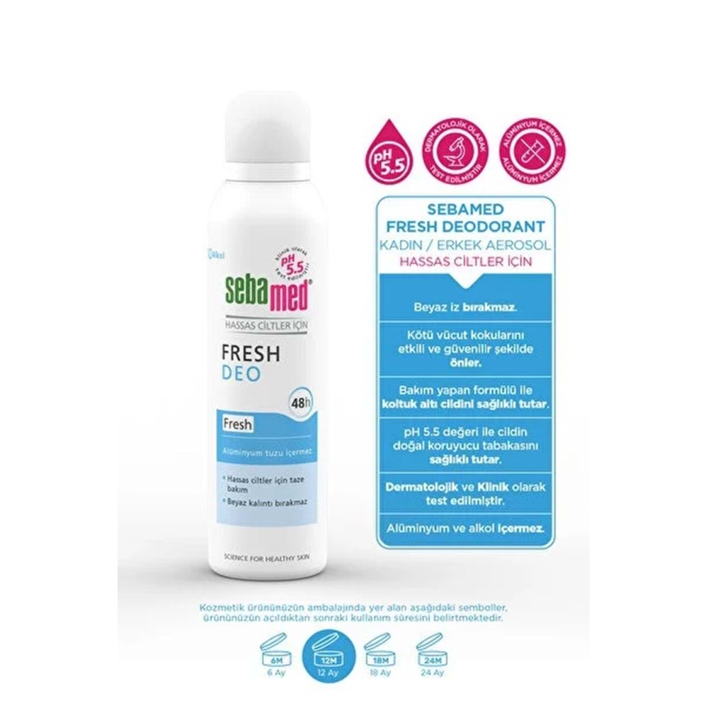 Sebamed Deodorant Aerosol 150 ML Fresh (3 Lü Set)