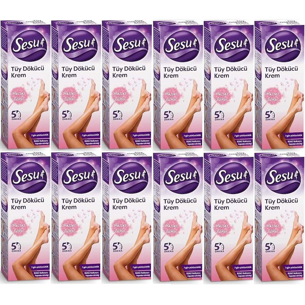 Sesu Tüy Dökücü Krem 40ML Hassas Ciltler (12 Li Set)