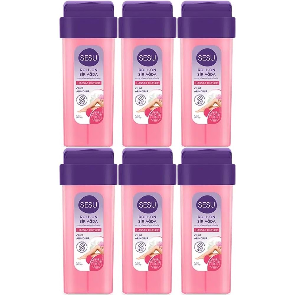 Sesu Roll-On Sir Ağda 100ML Pembe Hassas Cilt (6 Lı Set)